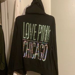 Victoria secret pink Chicago bling zip hoodie